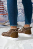 Brown Leopard Print Ankle Patched Flat Winter Fur Boots Brown Leopard Print Ankle Patched Flat Winter Fur Boots