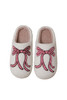 White Bow Knot Pattern Plush Warm Slippers White Bow Knot Pattern Plush Warm Slippers