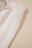 Apricot Textured Ruffled Sleeve Zipped Top and Wide Leg Pants Set