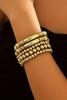 Gold Layered Plated Alloy Beaded Elastic Bracelet Set Gold Layered Plated Alloy Beaded Elastic Bracelet Set