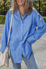 Blue Boyfriend Chest Pocket Tunic Shirt