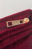 Burgundy Quilted Velour Zipper Cosmetic Organize Pouch Burgundy Quilted Velour Zipper Cosmetic Organize Pouch