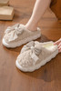 Camel Contrast Bowknot Applique Plush Winter Slippers (Bow Colors May Differ by Batch) Camel Contrast Bowknot Applique Plush Winter Slippers (Bow Colors May Differ by Batch)