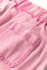 Strawberry Pink Elastic High Waisted Denim Shorts Strawberry Pink Elastic High Waisted Denim Shorts