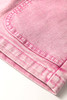 Strawberry Pink Elastic High Waisted Denim Shorts Strawberry Pink Elastic High Waisted Denim Shorts