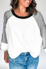 Black Striped Bracelet Sleeve Raglan Patchwork Top Black Striped Bracelet Sleeve Raglan Patchwork Top