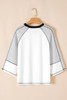 Black Striped Bracelet Sleeve Raglan Patchwork Top Black Striped Bracelet Sleeve Raglan Patchwork Top
