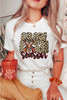 White Crawfish Season Leopard Letter Graphic Tee