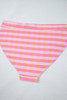 Pink Plus Size Plaid Print High Waist Bikini Set