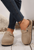 Parchment Rivet Buckle Closed Toe Platform Slippers Parchment Rivet Buckle Closed Toe Platform Slippers
