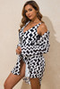 Black Stripe Print Loose Fit Open Front Beach Cover Up