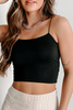 Black Spaghetti Strap Skinny Fit Cropped Tank Top