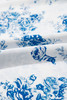 Sky Blue Floral Print Shirred Knot Shoulder Sleeveless Long Dress