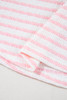 Pink Stripe Knitted Short Sleeve Top and Drawstring Shorts Set
