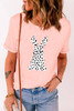 Pink Spotty Bunny Printed Easter Fashion T Shirt