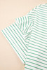 Green Stripe Ruffled Short Sleeve Crew Neck T Shirt Shift Mini Dress