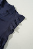Navy Blue Collared V Neck Flutter Sleeve Tiered Plus Size Dress