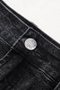 Carbon Grey Mineral Wash Ripped Raw Hem Denim Mini Skirt