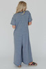 Beau Blue Half Placket Chest Pockets Short Sleeve Wide Leg Jumpsuit Beau Blue Half Placket Chest Pockets Short Sleeve Wide Leg Jumpsuit