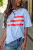 Myosotis Flag Bow Graphic Crewneck Tee