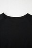 Black Striped Patch Front Casual Tee