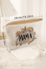 White MAMA Flower Print Corduroy Large Cosmetic Bag White MAMA Flower Print Corduroy Large Cosmetic Bag