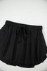 Black Drawstring High Waist Lined Tennis Skorts