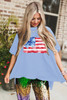 Myosotis American Flag Bow Knot Print Half Sleeve T Shirt