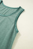Mist Green Metallic Sheen Edge Scoop Neck Tank Top