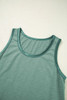 Mist Green Metallic Sheen Edge Scoop Neck Tank Top