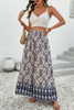 Blue Boho Pattern Print High Waist Wide Leg Loose Pants Blue Boho Pattern Print High Waist Wide Leg Loose Pants