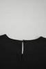 Black Ruffle Trimmed 3/4 Sleeve Round Neck Blouse