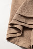 Straw Yellow Textured Tiered Edge High Waist Casual Shorts