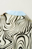 White Zebra Stripe Print Contrast V-Neck Ricrac Detail Short Sleeve Blouse Top White Zebra Stripe Print Contrast V-Neck Ricrac Detail Short Sleeve Blouse Top