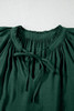 Green Bay Eyelet Embroidered Sleeve Tie V Neck Blouse