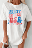 White PARTY IN THE USA Graphic Oversized Tee