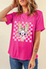 Rose Red Plaid Bubble Gum Rabbit Graphic Eater T Shirt Rose Red Plaid Bubble Gum Rabbit Graphic Eater T Shirt
