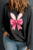 Black Easter Day Bow Graphic Plus Size Sweatshirt