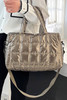 Gold Large Capacity Quilted Puffer Tote Bag