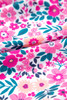 Pink Plus Size Floral Half Button Short Puff Sleeve A-line Dress