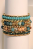 Gold Boho Beaded Multi Layer Elastic Bracelet Set Gold Boho Beaded Multi Layer Elastic Bracelet Set