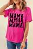Rose Red Western MAMA Print Crew Neck T Shirt