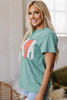 Sea Green MAMA Printed Mineral Wash Crewneck T Shirt Sea Green MAMA Printed Mineral Wash Crewneck T Shirt