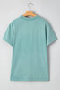 Sea Green MAMA Printed Mineral Wash Crewneck T Shirt Sea Green MAMA Printed Mineral Wash Crewneck T Shirt