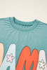 Sea Green MAMA Printed Mineral Wash Crewneck T Shirt Sea Green MAMA Printed Mineral Wash Crewneck T Shirt