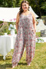 Multicolour Plus Size Paisley Print Sleeveless V Neck Jogger Jumpsuit