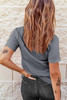 Gray Checkered Bow Crawfish Printed Summer Tee Gray Checkered Bow Crawfish Printed Summer Tee