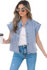 Dusk Blue Denim Pinup Folded Cap Sleeve Shirt