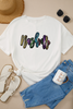 White Colorful Sequin nashville Letter Graphic Tunic Tee