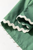 Mist Green Ric Rac Trim Tie Split Neck Short Sleeve Blouse Mist Green Ric Rac Trim Tie Split Neck Short Sleeve Blouse